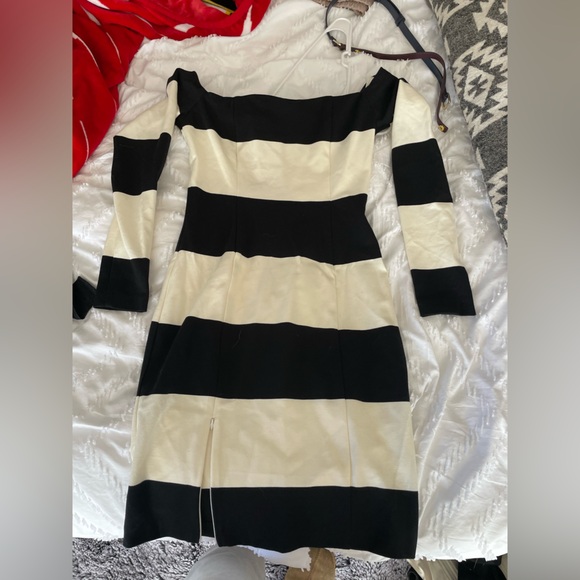 NICHOLAS Monochrome Striped Dress - Picture 1 of 13